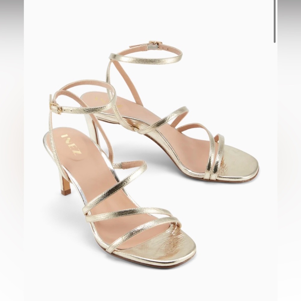 INEZ Sofia Sandal in Gold Metallic